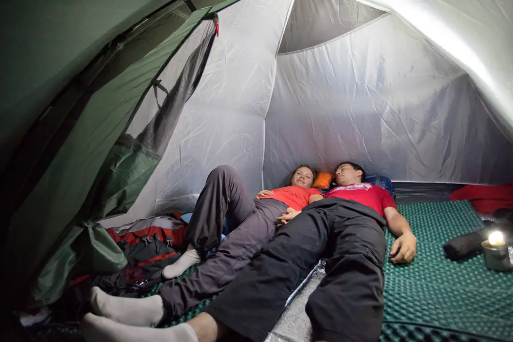 How do you sleep in a tent