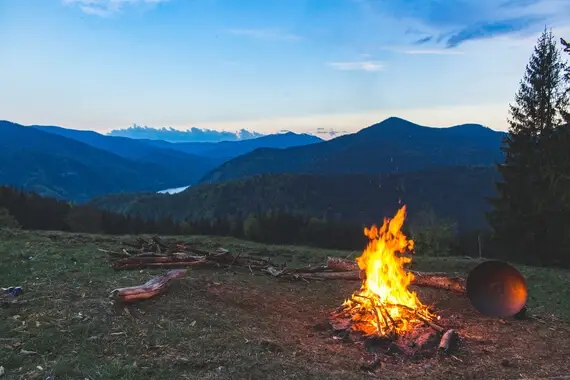 campfire while hiking
