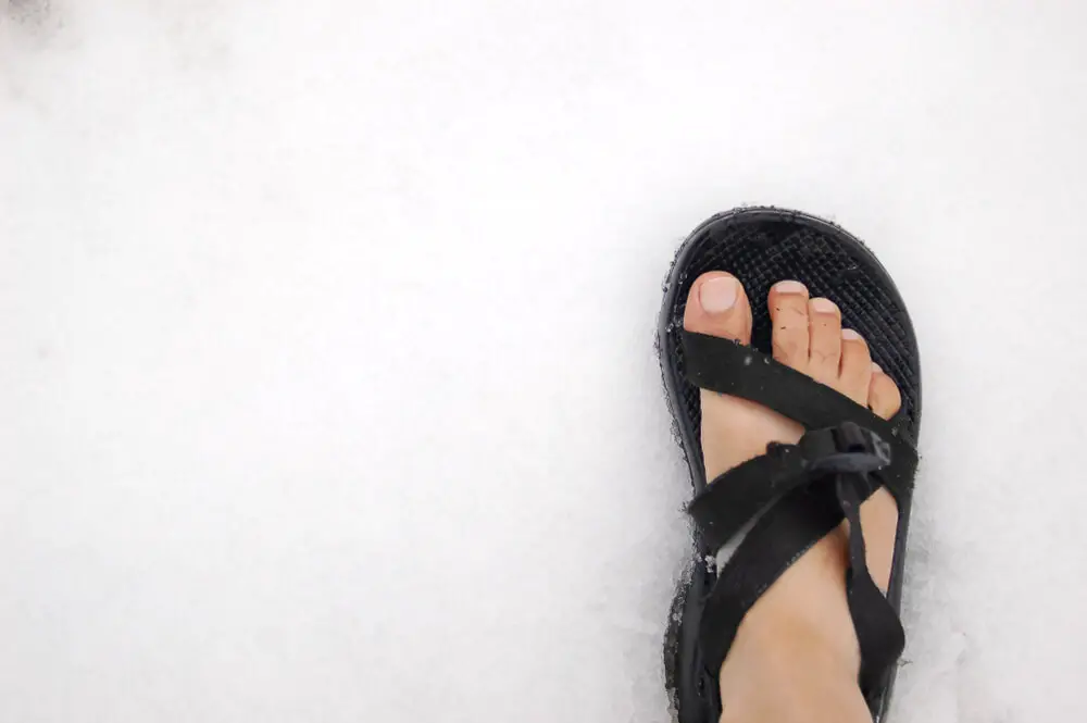 Chacos sandals on feet