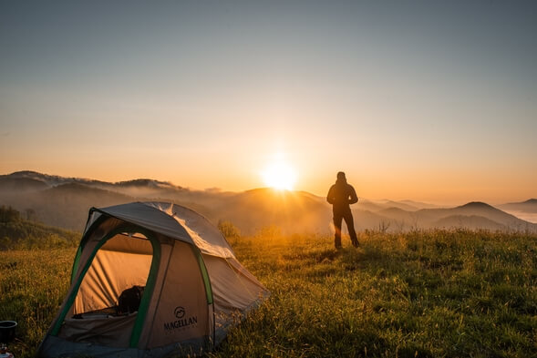 camping with tent