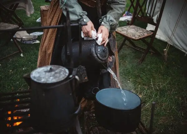 hot water while camping