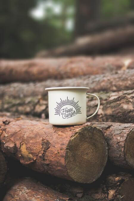 happy camper coffee cup 