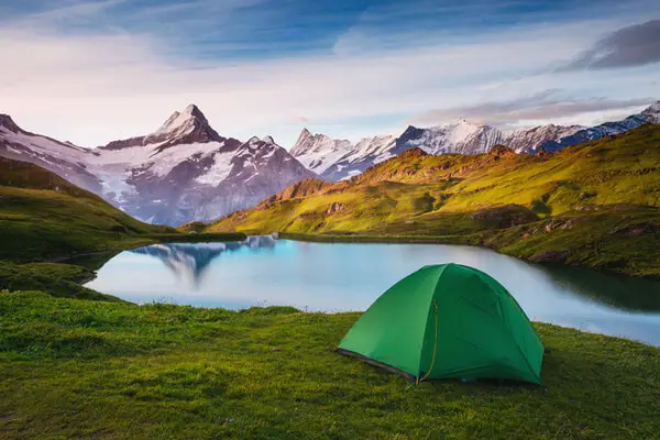green tent in nature